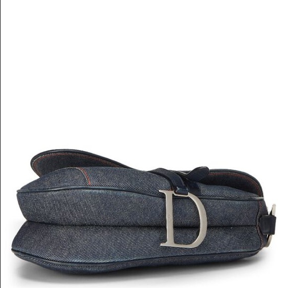 CHRISTIAN DIOR ICONIC RARE DENIM EMBELLISHED SADDLE BAG DIOR HANDBAG - Picture 6 of 8